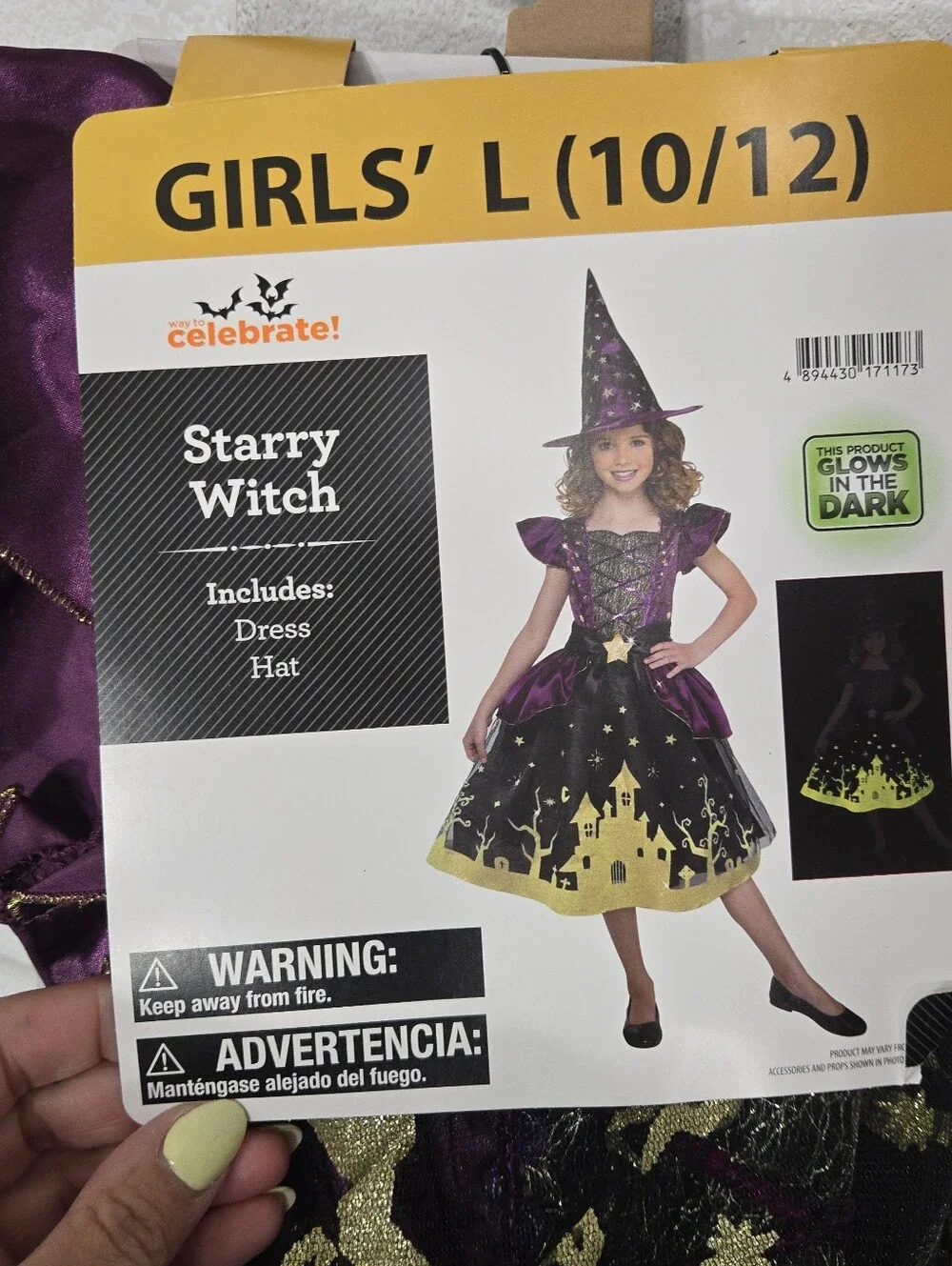 NWT Way to Celebrate Starry Witch costume size L 10/12